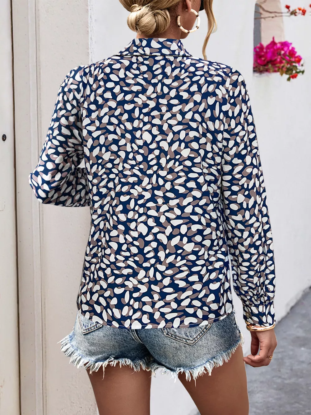 Printed Button-Down Long Sleeve Shirt, image 15