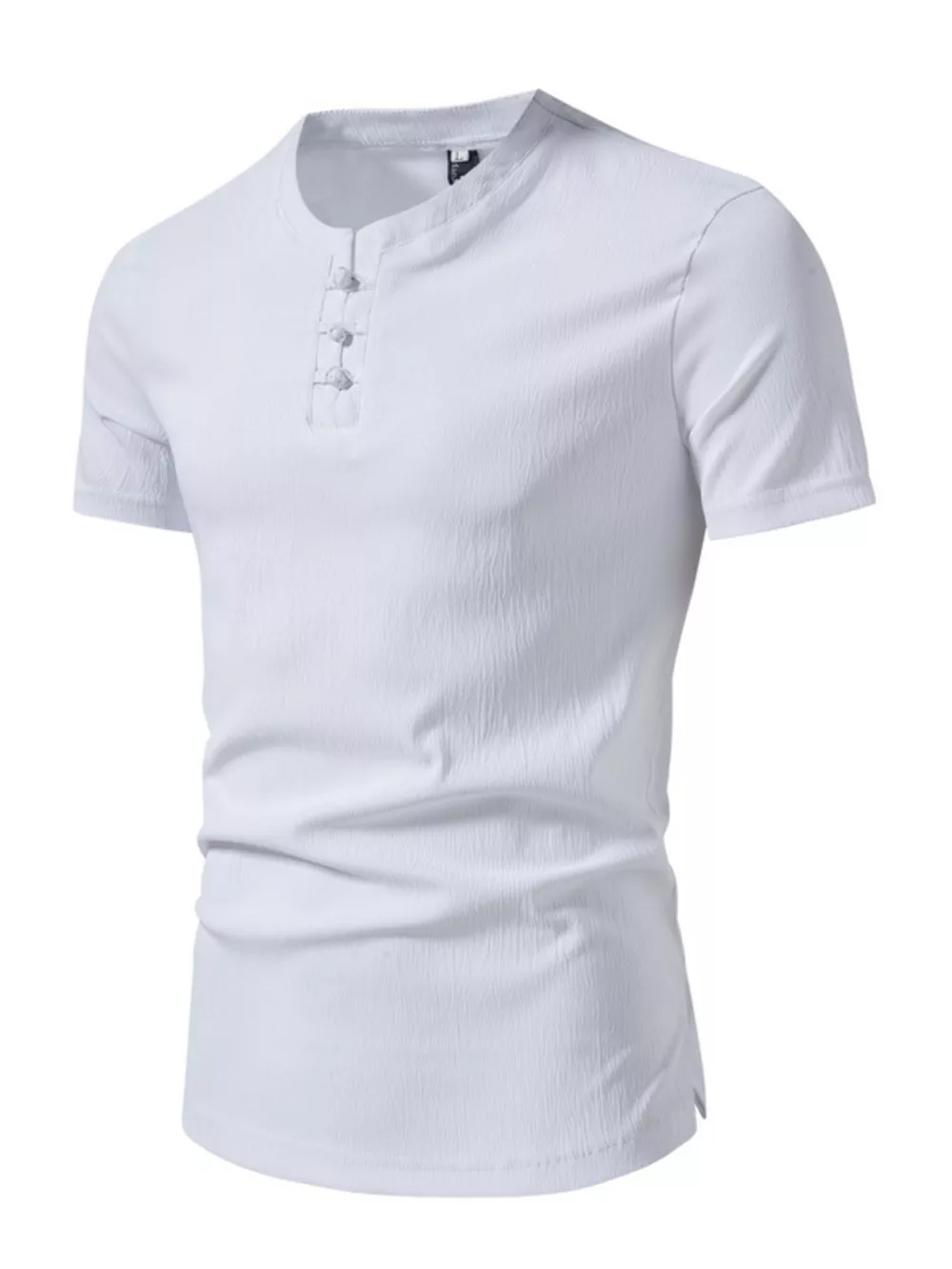 Men's Plus Size Casual Button Henley T-Shirt, image 4