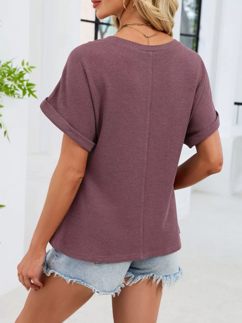 Lace-Trimmed Round Neck T-Shirt, image 28