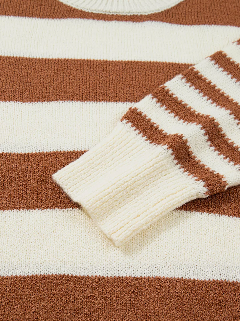 Stripe Drop Shoulder Sleeve Patchwork Baggy Sweater, image 11