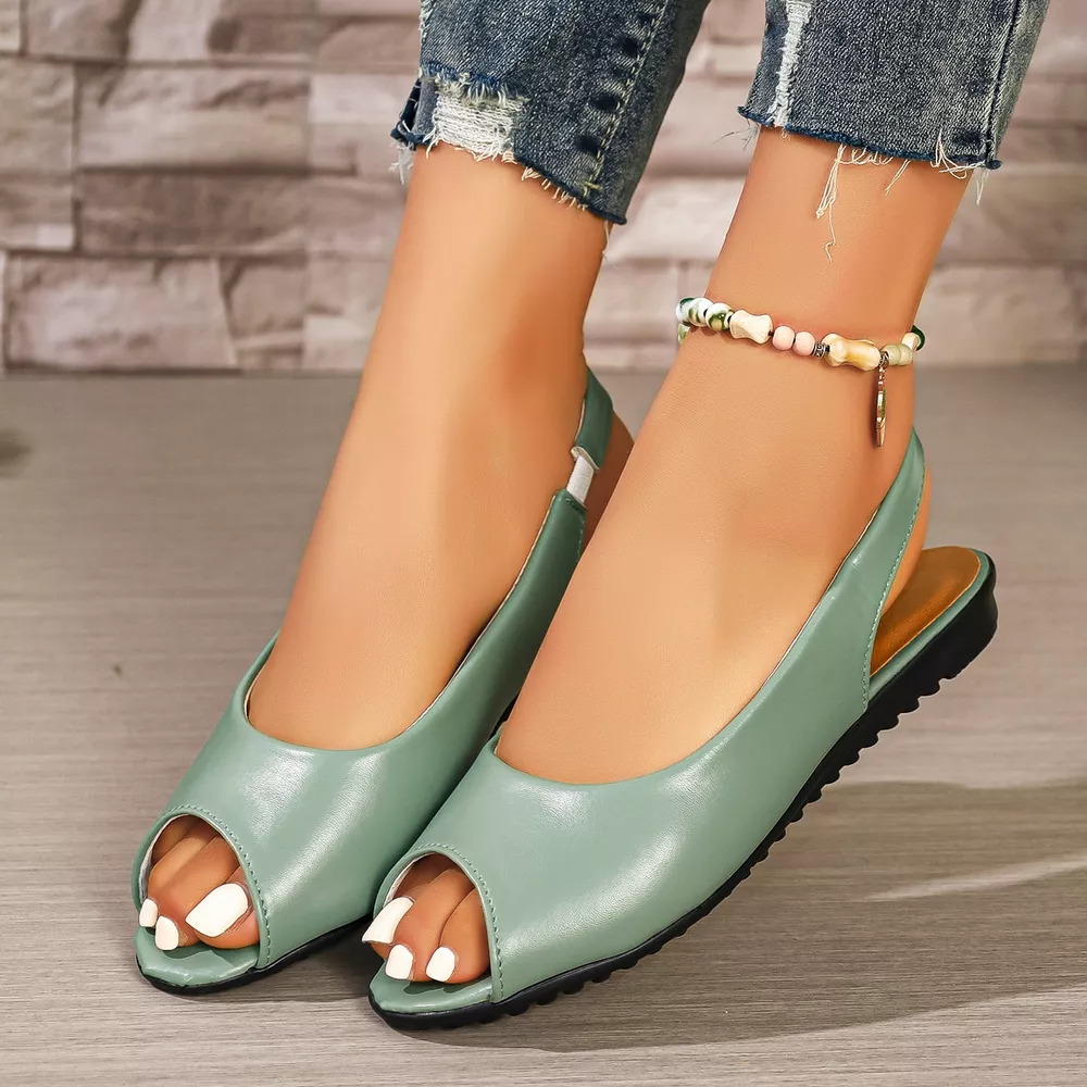 Peep Toe Flats Sandals, image 9