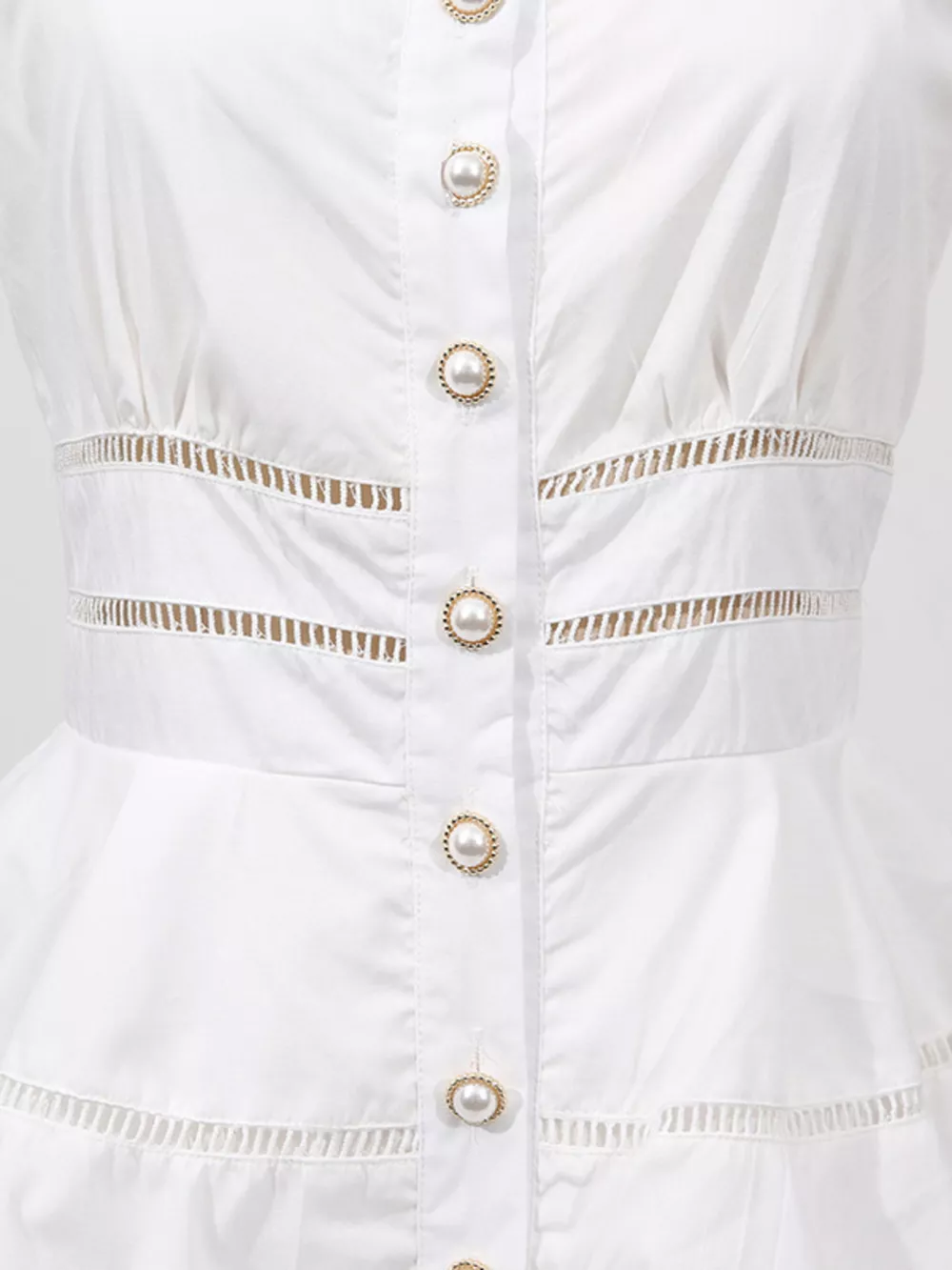 Sleeveless Eyelet Embroidered Button-Down Midi Dress, image 7