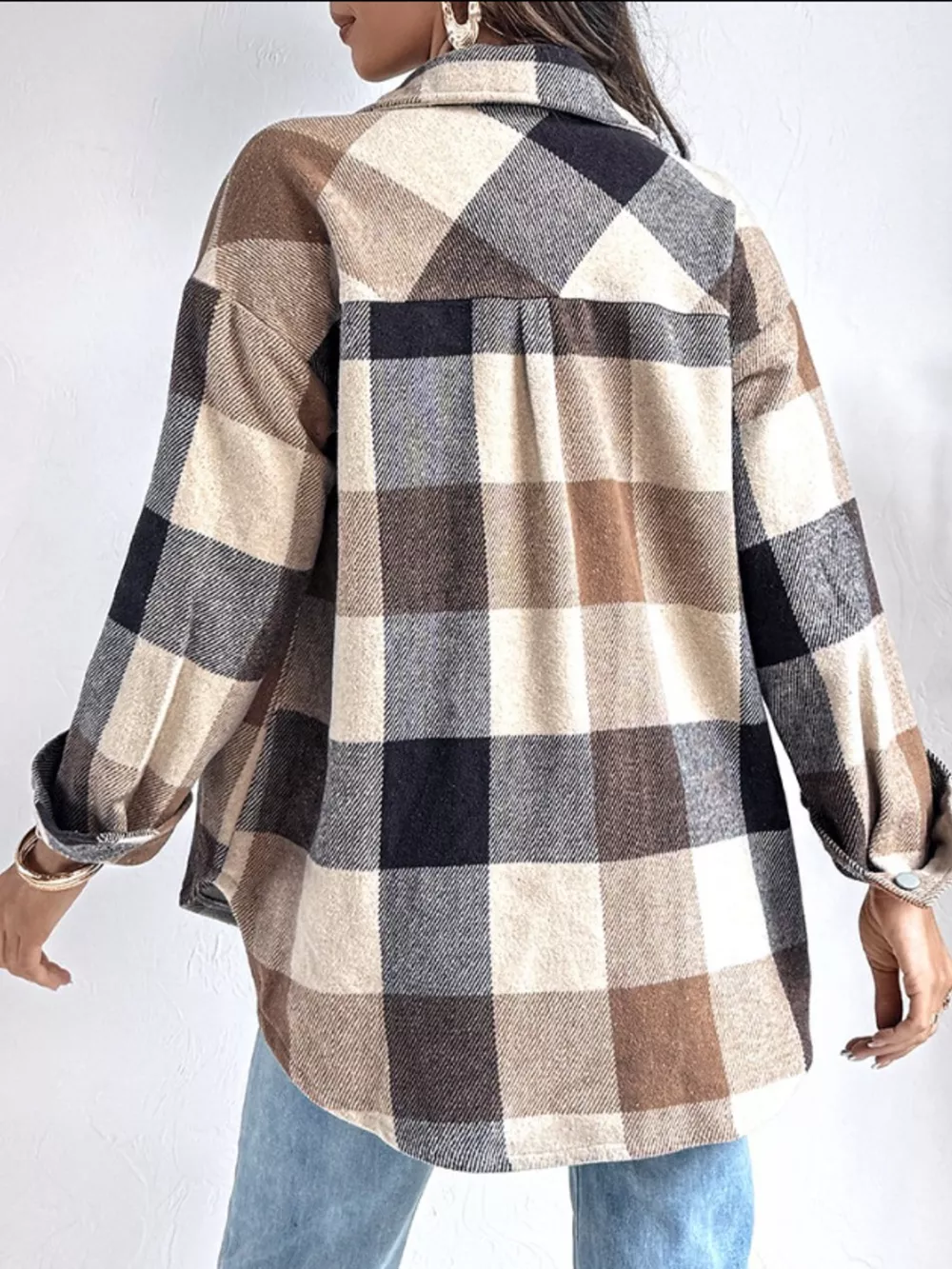 Plaid Button-Up Long Sleeve Shirt, image 6