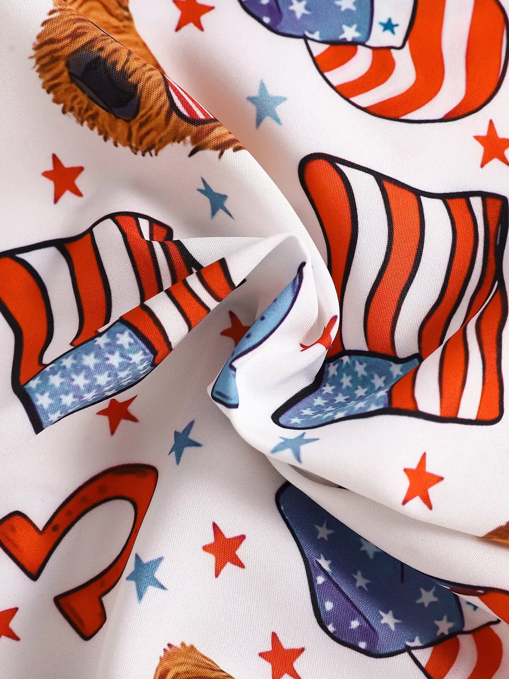 Children's American Flag Print Bow Tie Shirt & Shorts Set, image 6
