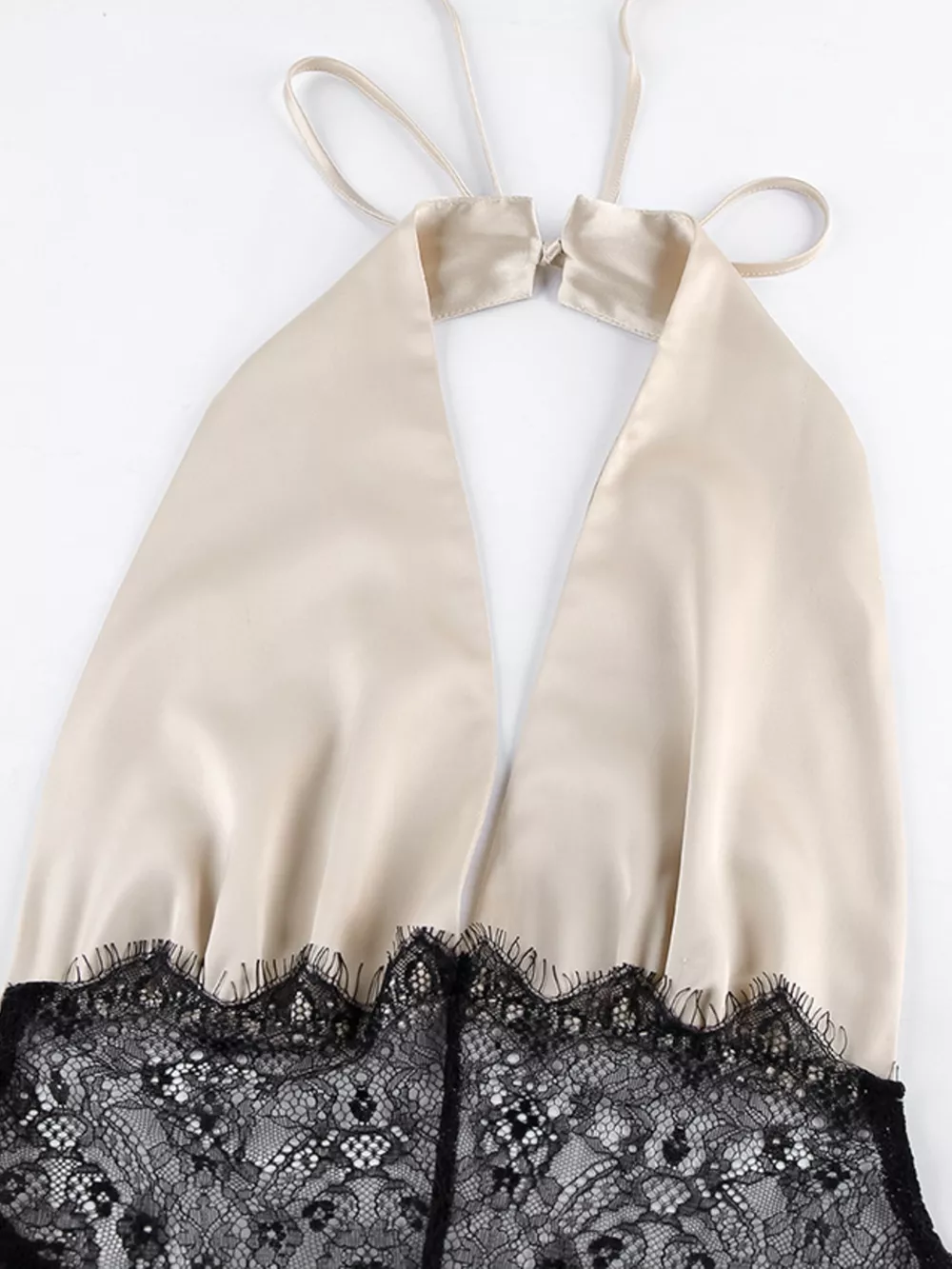 Halter Neck Lace Waist Maxi Dress, image 7