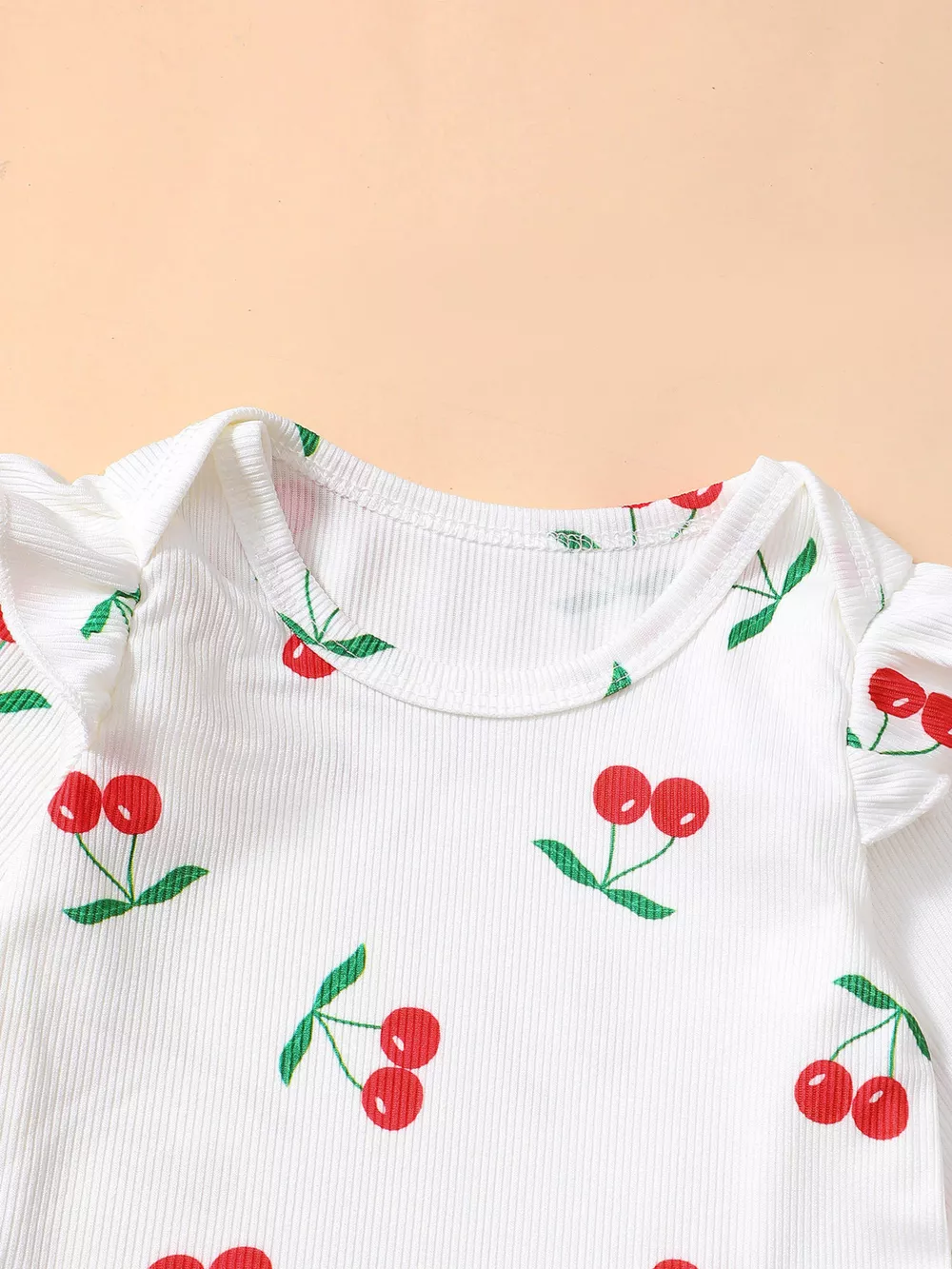 Children's Cherry Print Bodysuit and Corduroy Dress Set, image 3