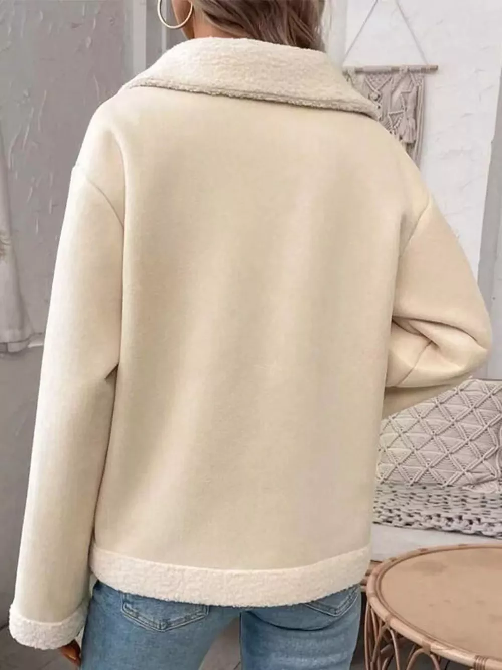 Plus Size Fleece Button-Down Outerwear, image 2