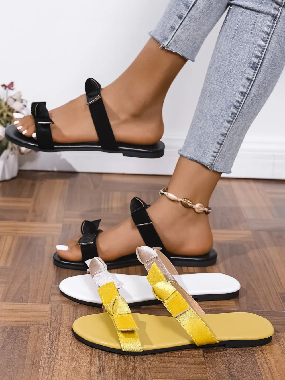 Double Strap Flat Sandals, image 2