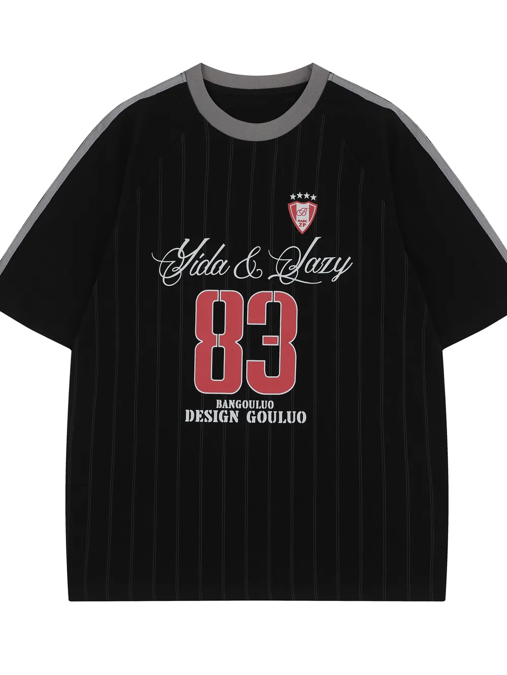 Men's Number 83 Striped Baseball T-Shirt
