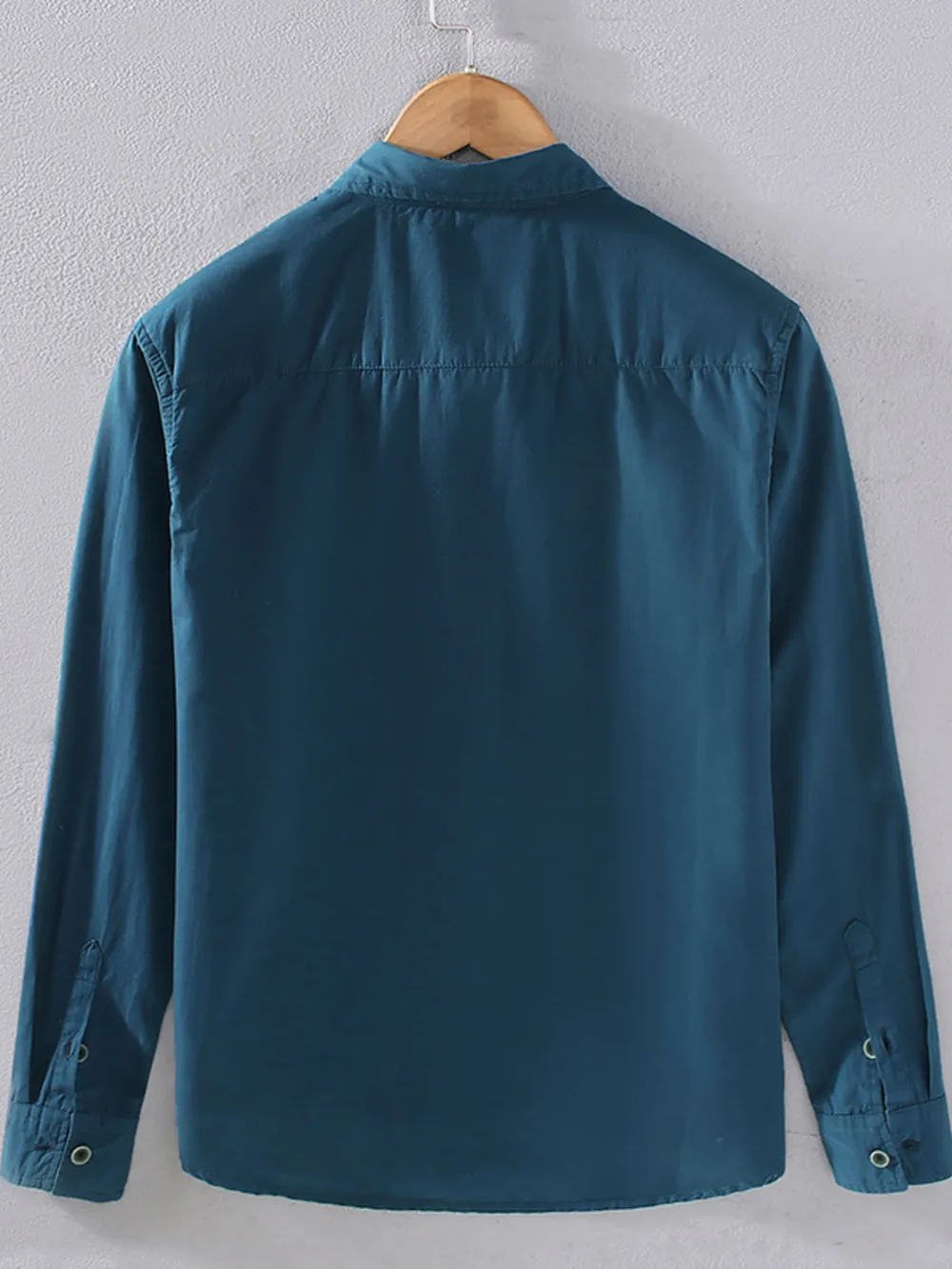 Men's Plus Size Color Block Button Up Long Sleeve Shirt, image 2