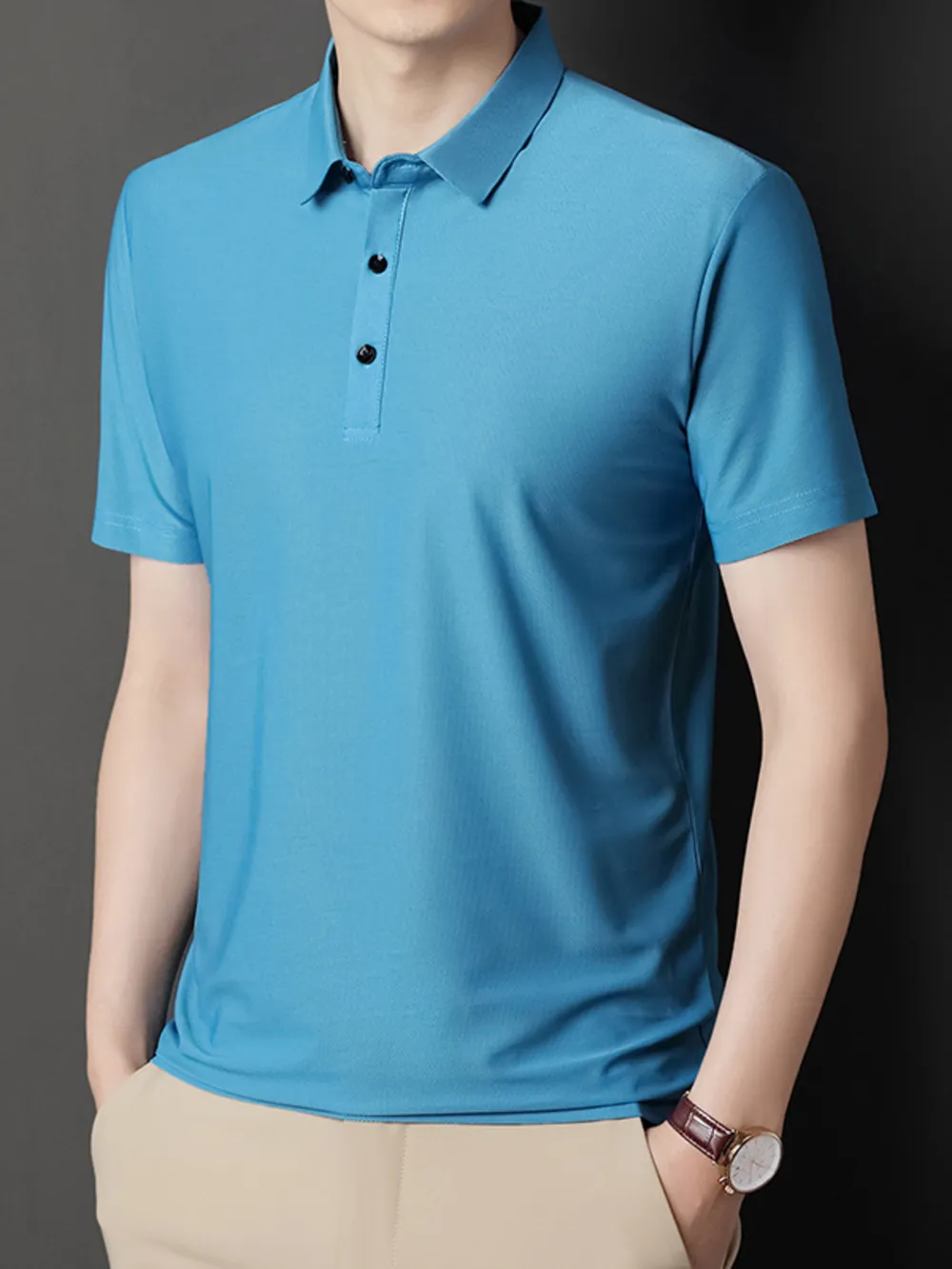 Men's Button Detail Short Sleeve Polo