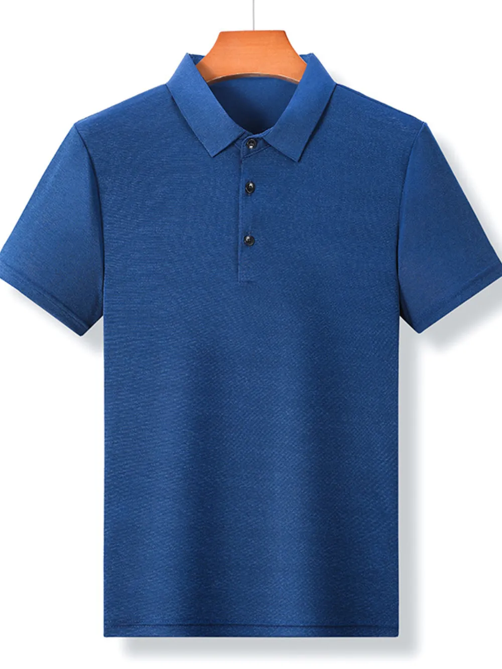 Men's Plus Size Breathable Collared Neck Short Sleeve Polo, image 2