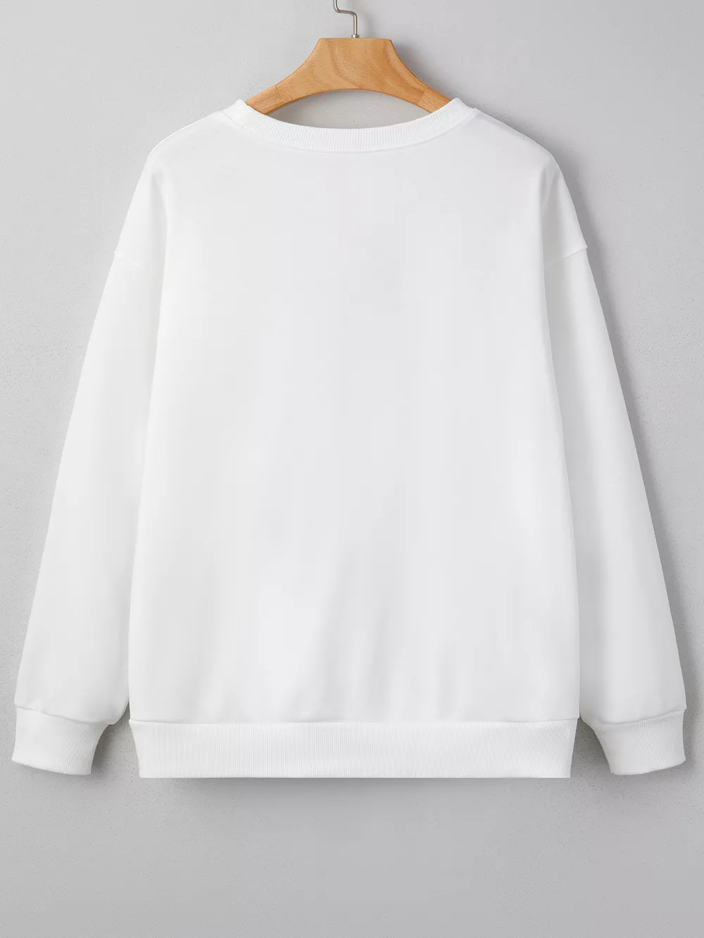 Pearl Plaid Christmas Tree Patched Drop Shoulder Sweatshirt, image 10