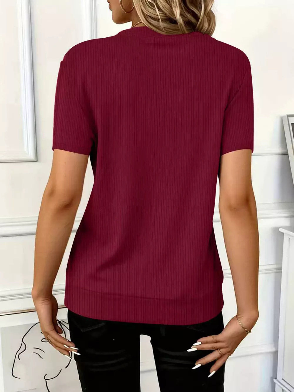 Half Zip Short Sleeve Top, image 15