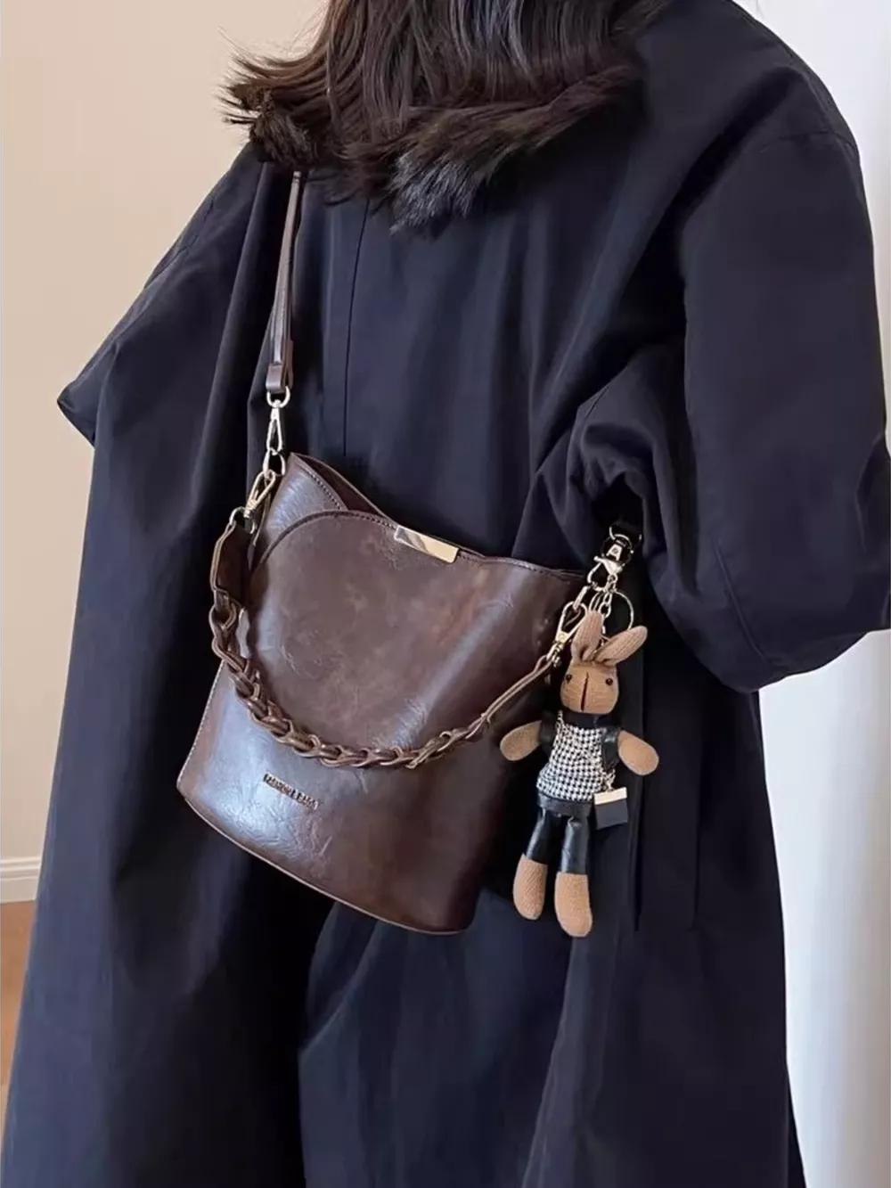 Braided Detail Bucket Crossbody Bag, image 9