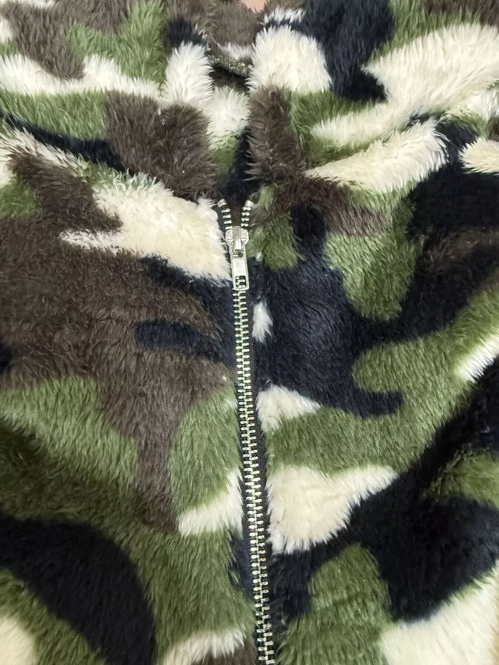 Fuzzy Camo Zip-Up Hoodie, image 6