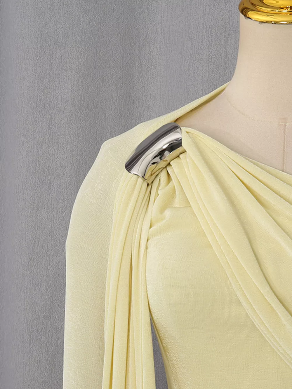 One-Shoulder Draped Maxi Dress, image 8