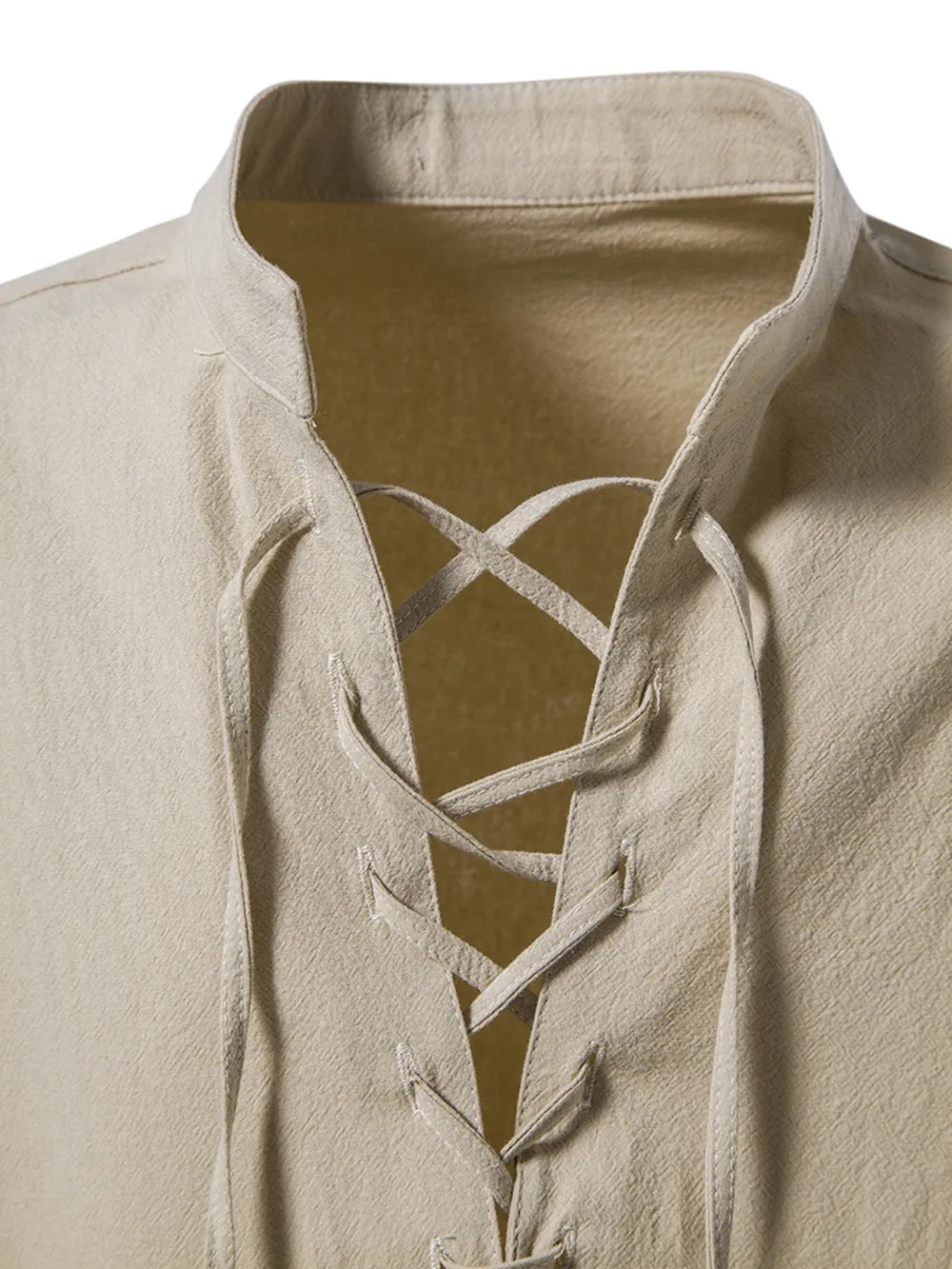 Men's Lace Up Long Sleeve Blouse, image 16