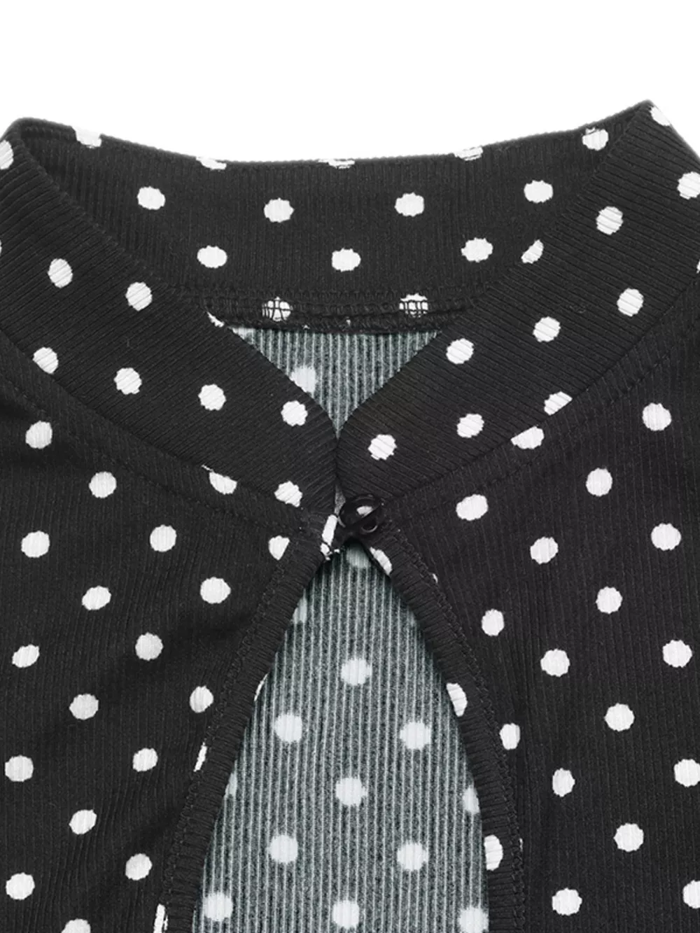 Polka Dot Cutout Long Sleeve Bodysuit, image 7
