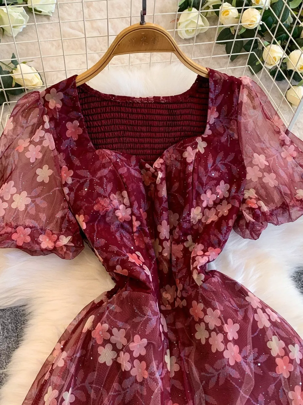 Sweetheart Neck Puff Sleeve Dress, image 23