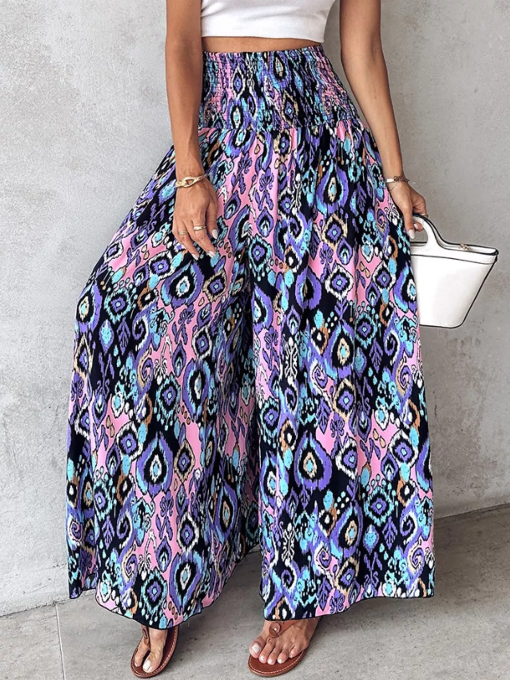 Printed Wide-Leg Pants, image 17