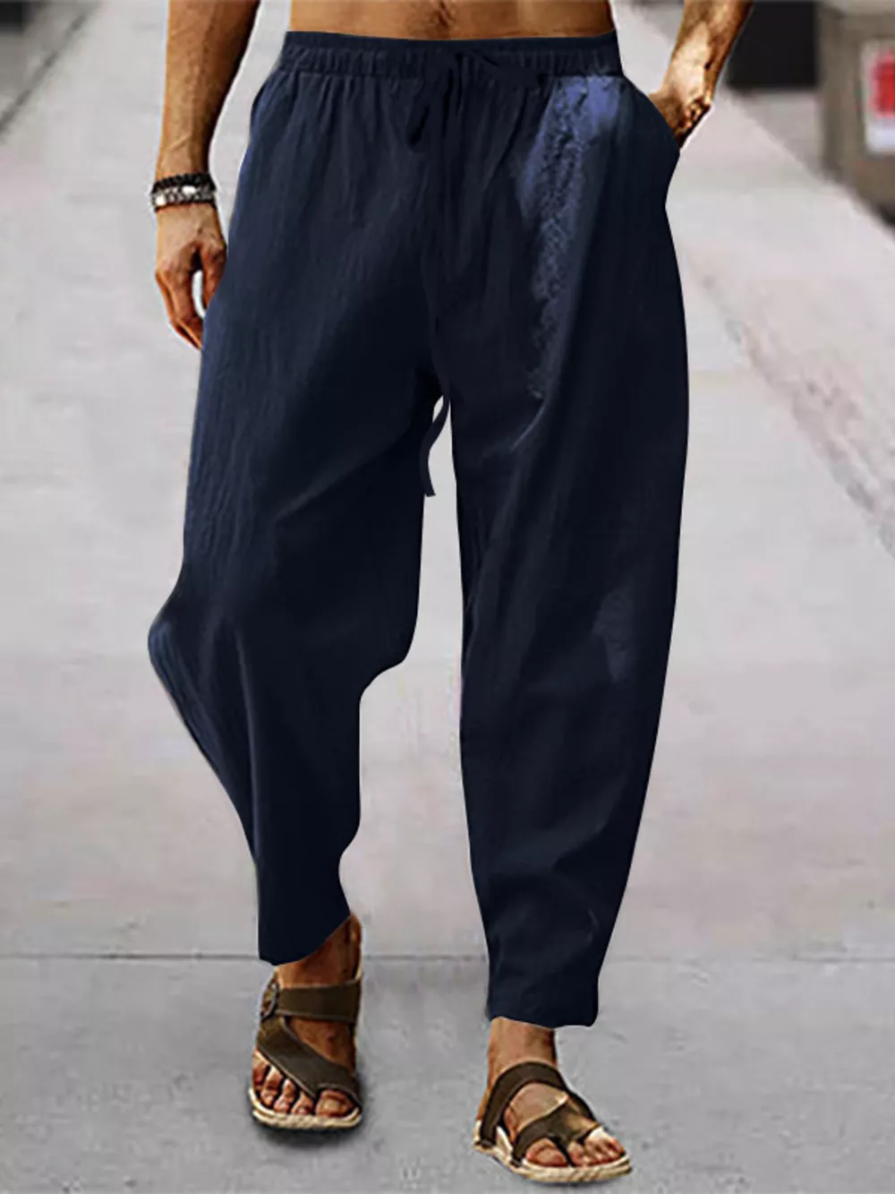 Men's Full Size Drawstring Wide Leg Pants Plus Size, image 7