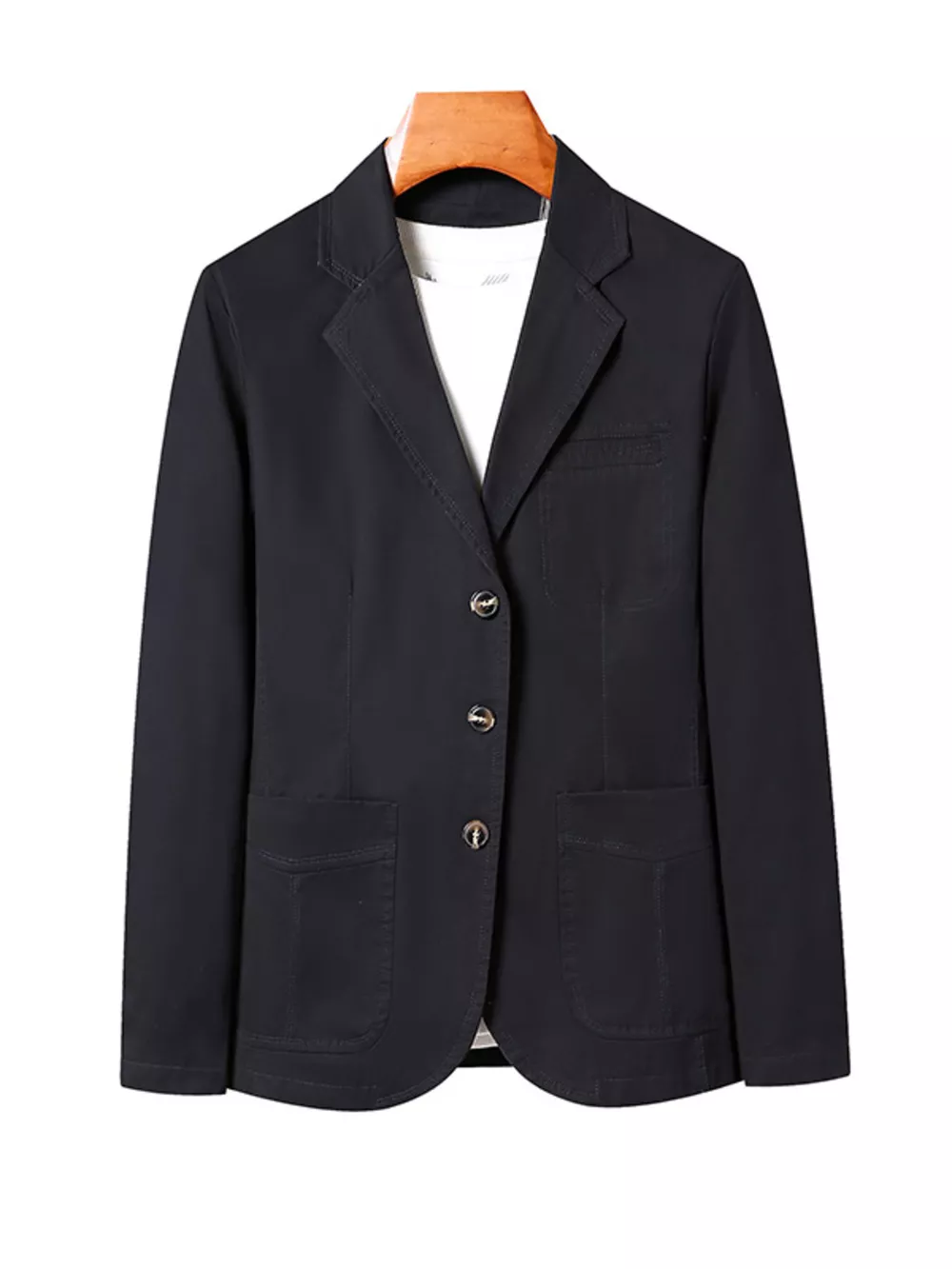 Men's Plus Size Lapel Collar Long Sleeve Blazer, image 3
