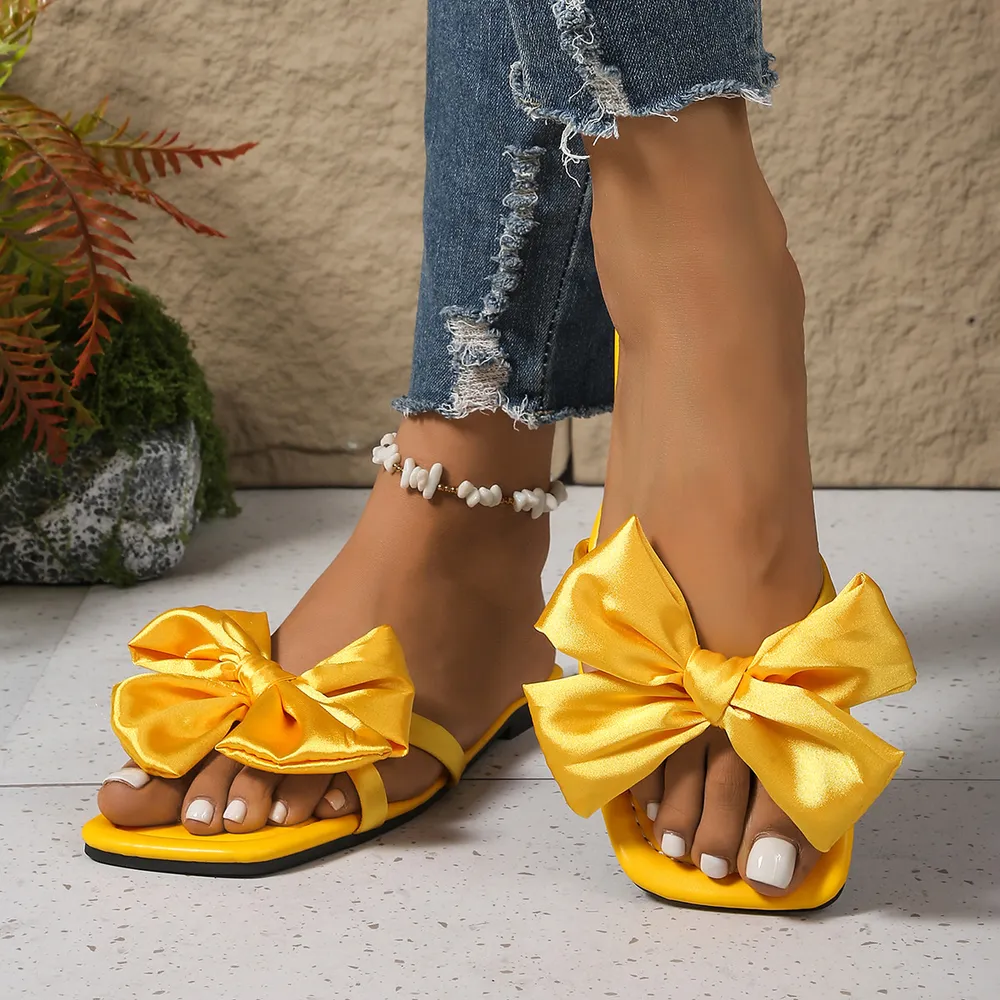Bow Open Toe Flats Sandals, image 6