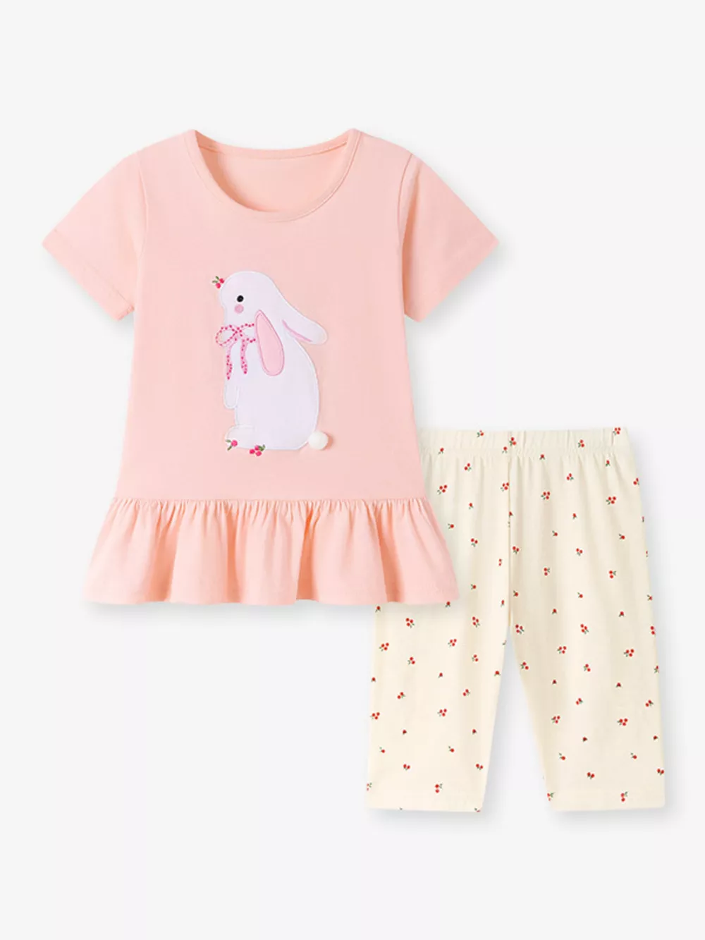 Children's Bunny Embroidered Top & Capri Leggings Set, image 5