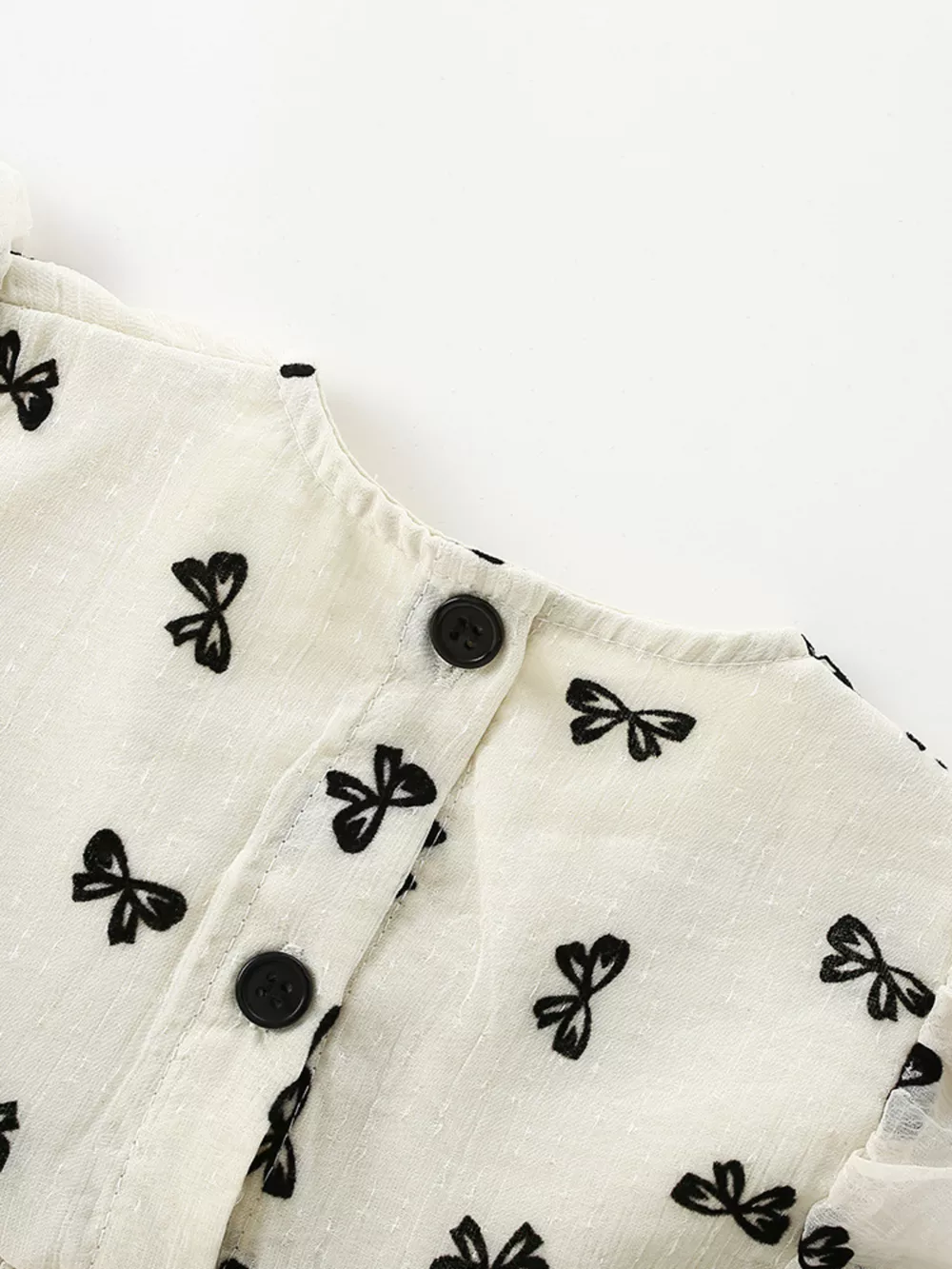 Children's Bow Print Flutter Sleeve Dress, image 4