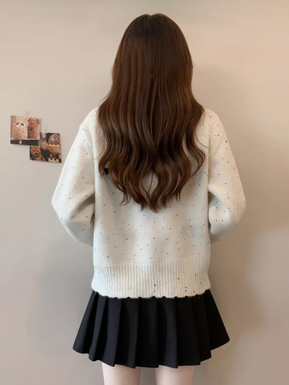Bow Button Up Ribbed Hem Cardigan, image 6