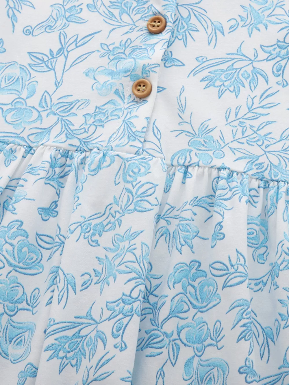 Children's Floral Print Button-Front Casual Dress, image 5
