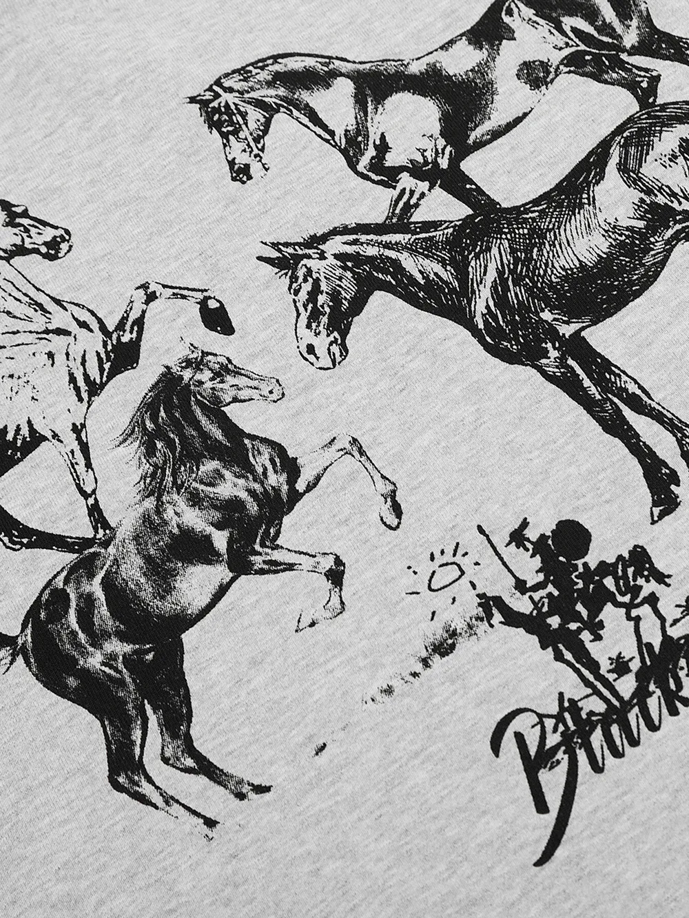 Men's Vintage Horse Graphic Long Sleeve T-Shirt, image 4
