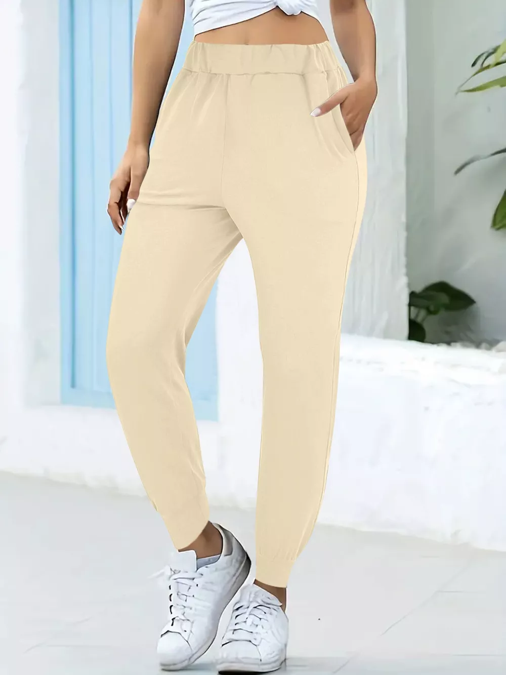 Comfortable Elastic Waist Casual Pants, image 6