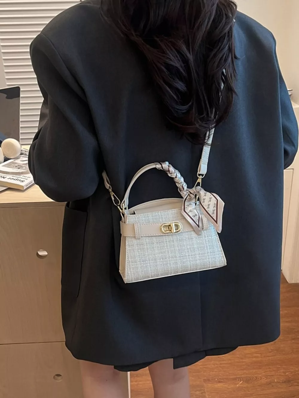Texture Top Handle Crossbody Bag, image 5