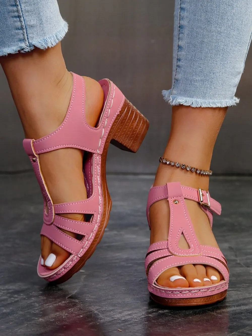 Multi-Strap Block Heel Sandals, image 8