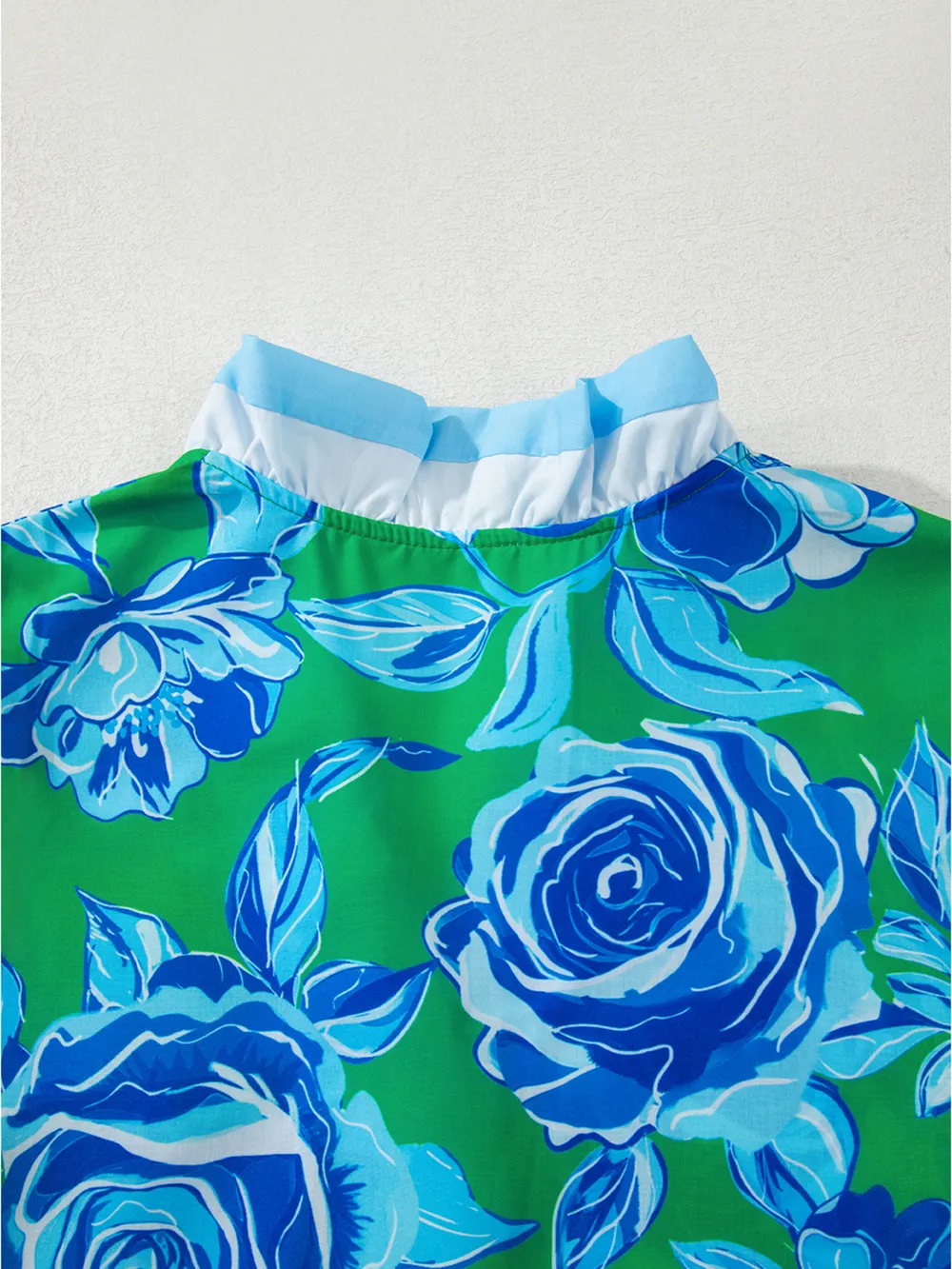 Floral Frilled V Neck Short Sleeve Blouse, image 17