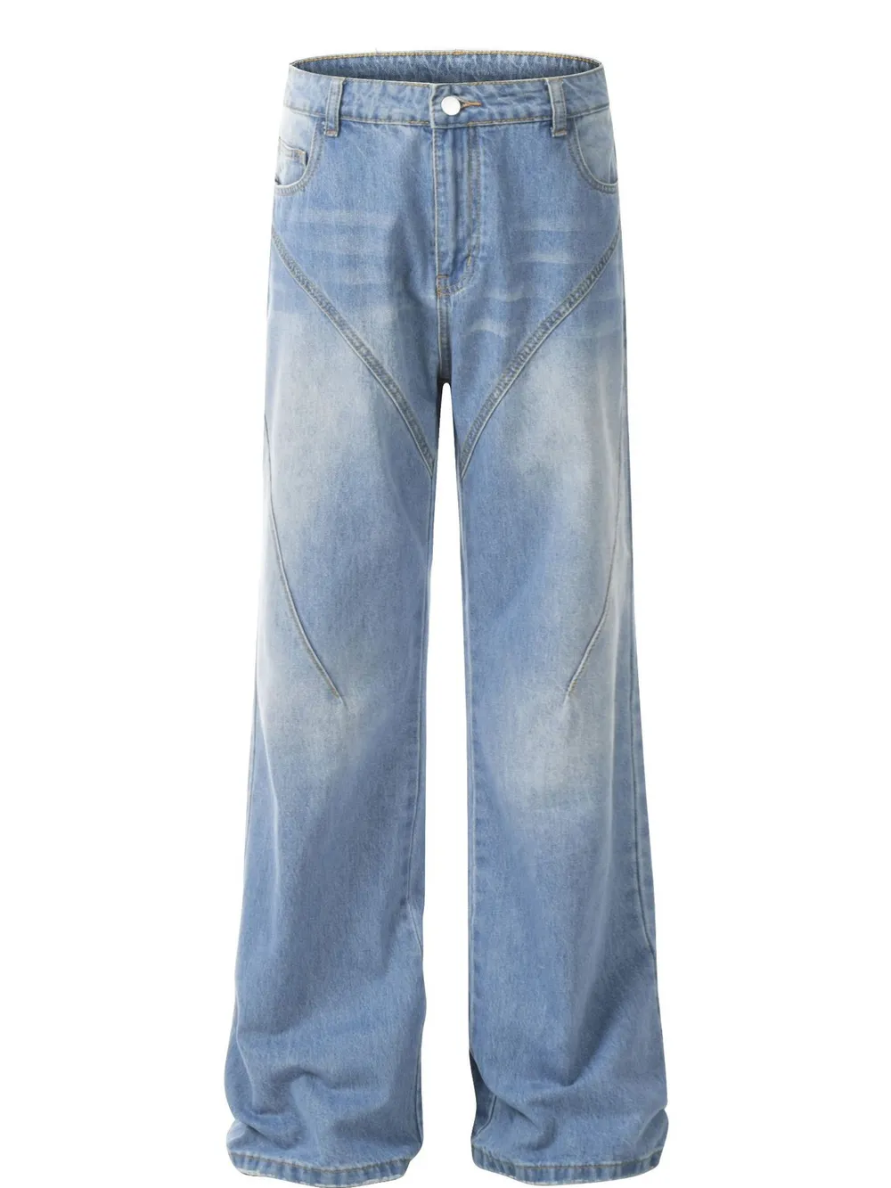 Men's Vintage Washed Wide Leg Jeans, image 2
