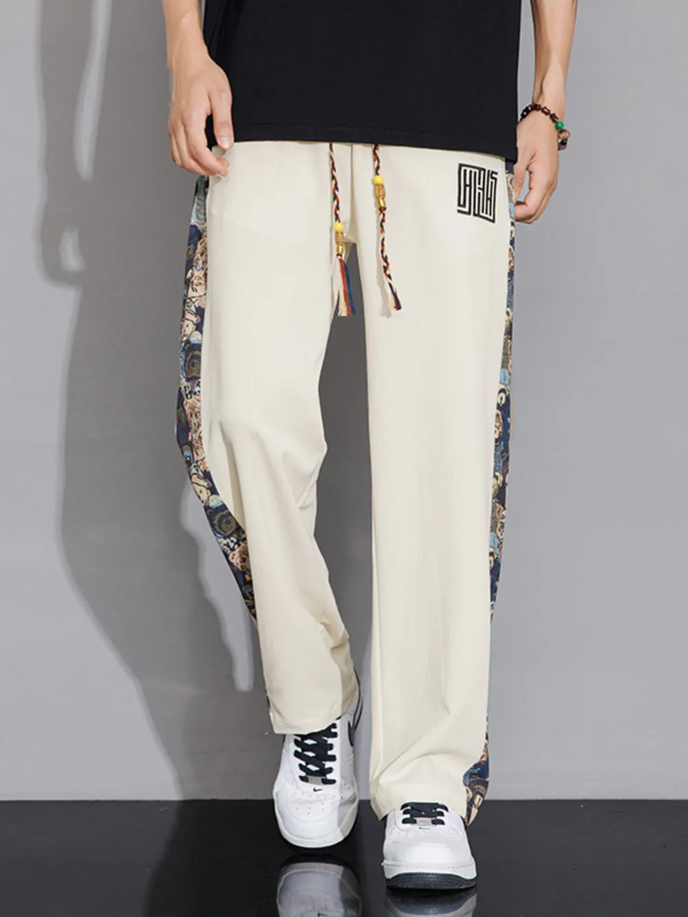 Men's Full Size Printed Side Stripe Loose Pants Plus Size, image 9