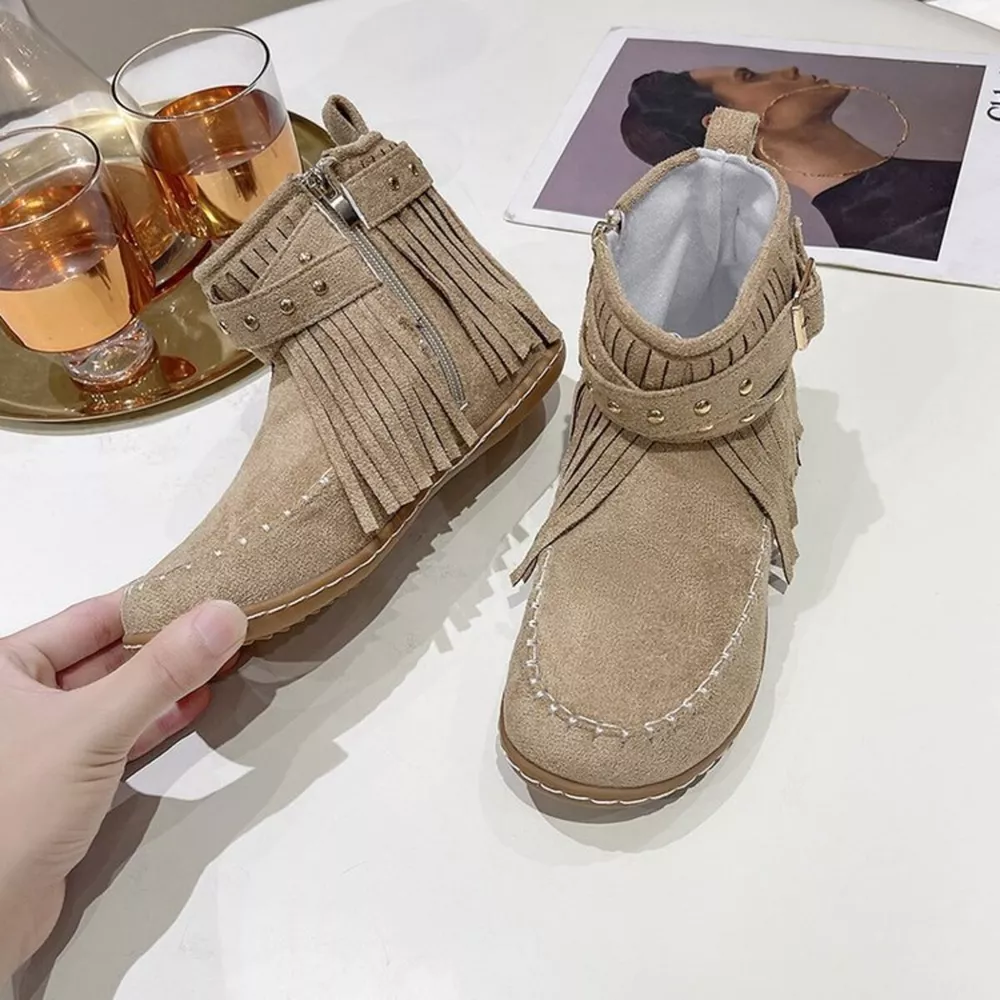 Fringe Round Toe Boots, image 15