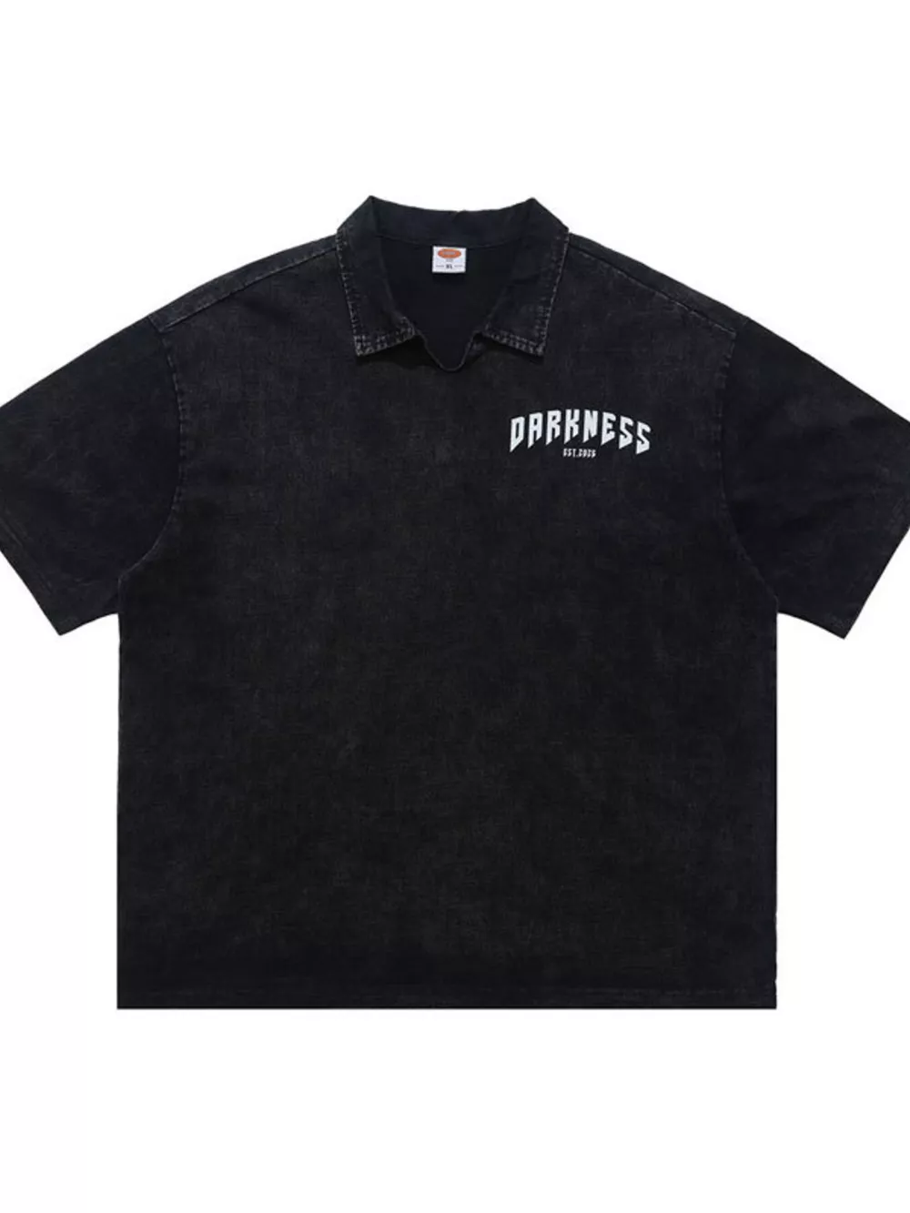 Men's Skeleton Print Washed Short Sleeve Polo, image 3