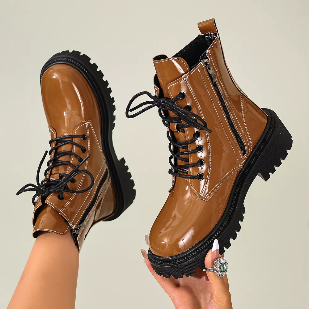 Lace Up Block Heels Boots, image 7