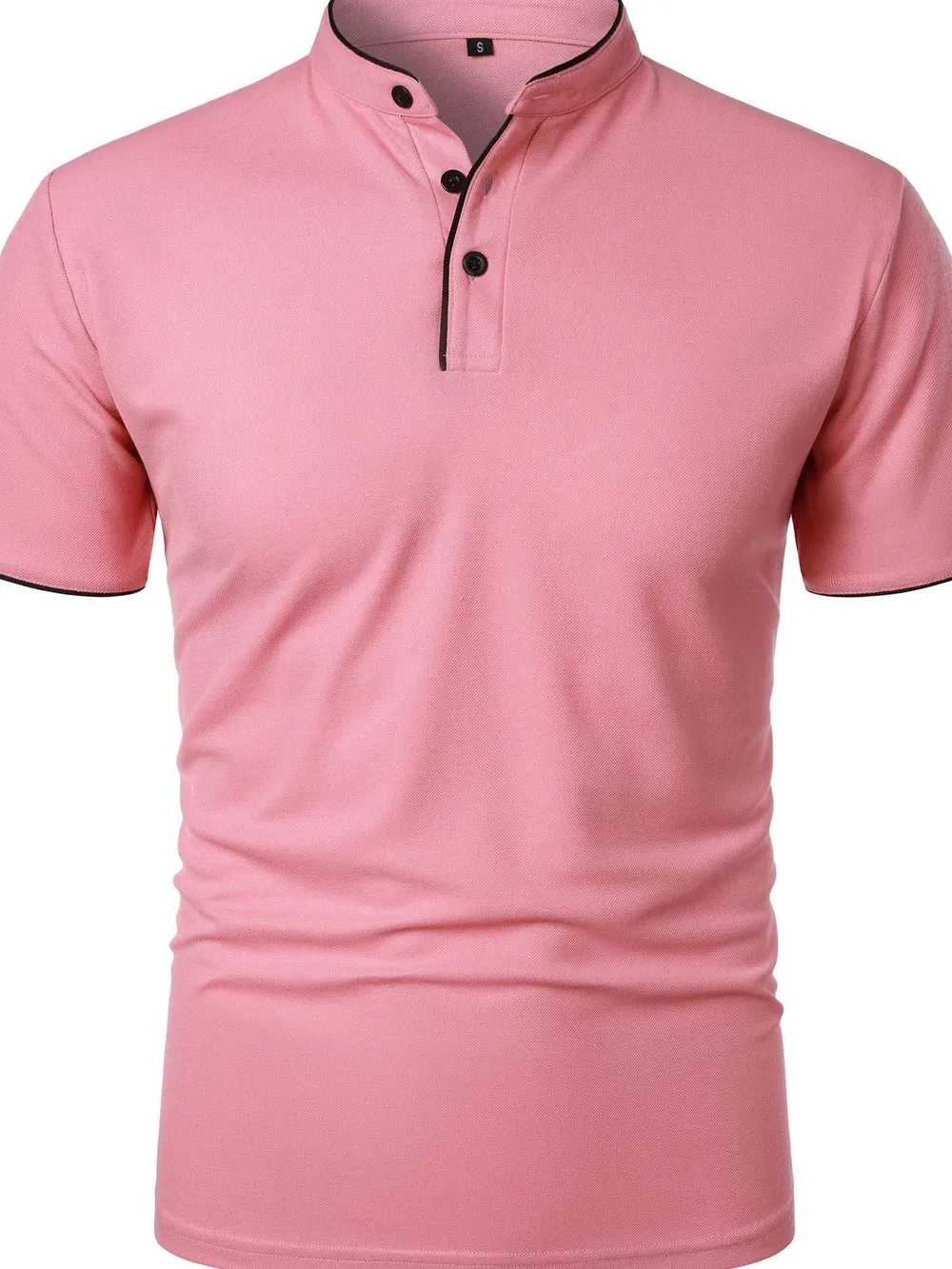 Men's Full Size Short Sleeve Contrast Trim Polo Plus Size, image 7