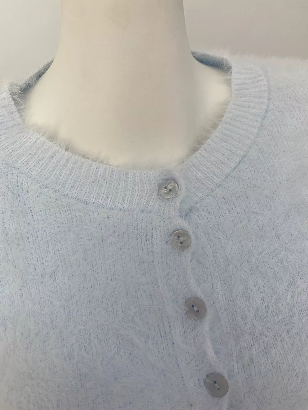 Soft Fuzzy Button-Down Cropped Cardigan, image 19