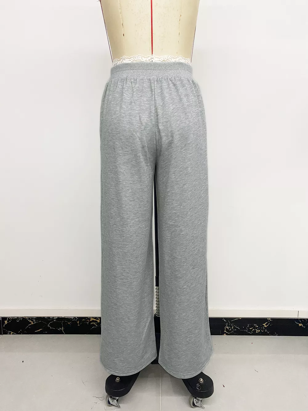 Lace Detail Wide Leg Casual Pants, image 16