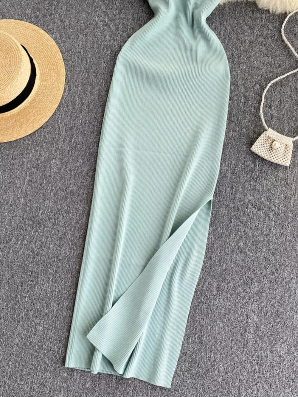 Knot Back Sleeveless Knit Bodycon Midi Dres, image 18