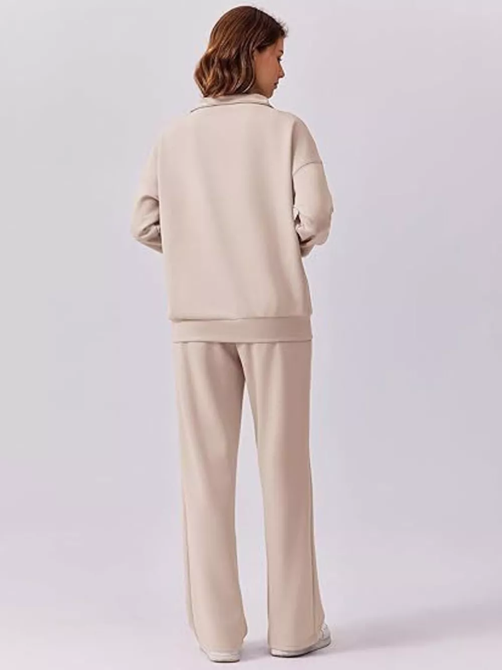 Relaxed Fit Quarter-Zip Top and Pants Set, image 2