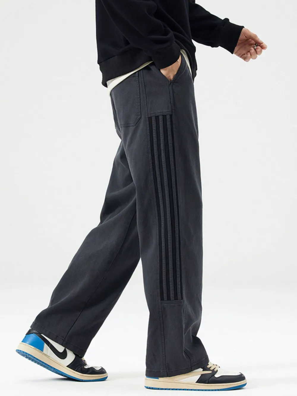 Men's Full Size Drawstring Wide Leg Pants Plus Size, image 13