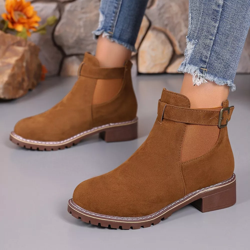 Round Toe Block Heels Boots, image 6