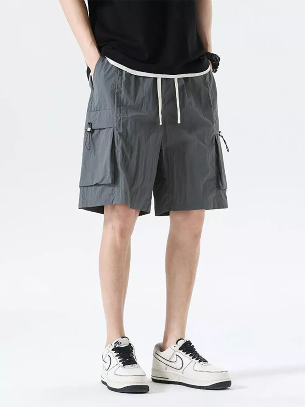 Men's Drawstring Cargo Shorts, image 3